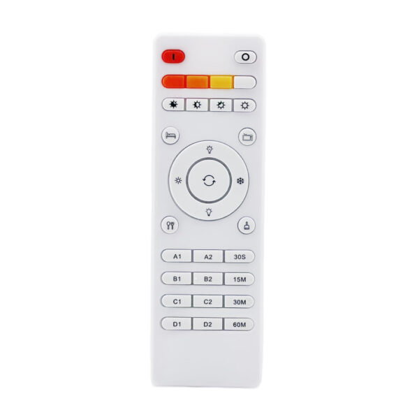 alt=" LED Light Remote Controller 2.4GHz - Remote Dimmer, Color Adjuster, Timer Switch for Home Lighting."