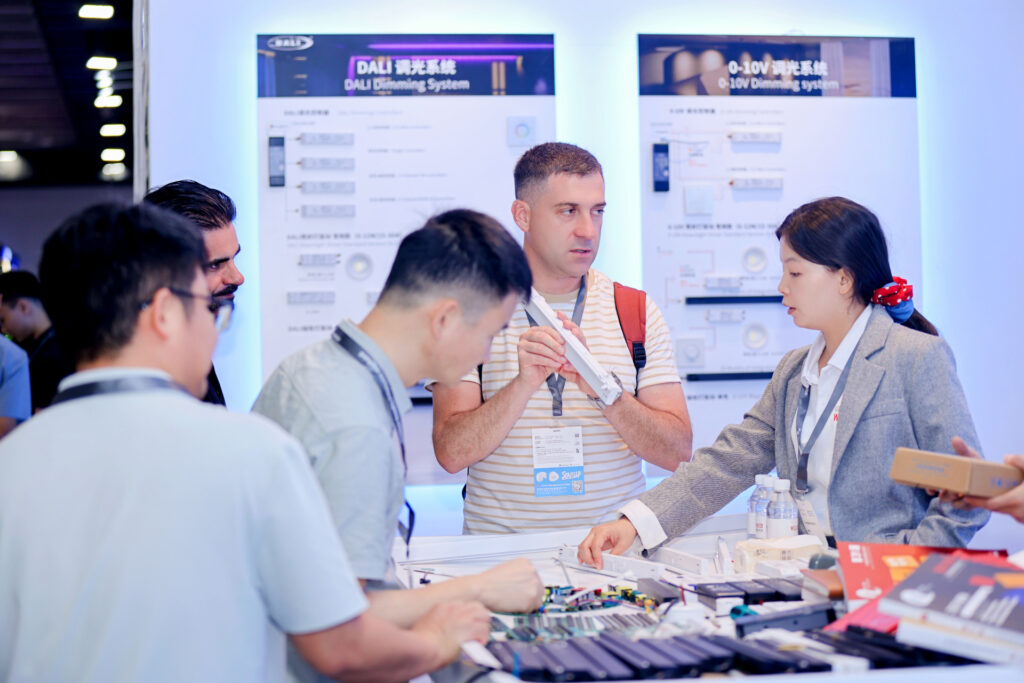 WELLDRIVER booth 11.2 A01 at 2026 Guangzhou International Lighting Exhibition displaying LED smart drivers, power units, and control modules.